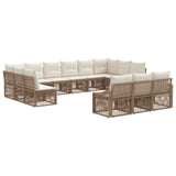 Set Divano da Giardino 13 pcs Beige polyrattan