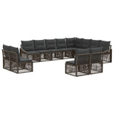 Set Divano da Giardino 12 pcs Grigio polyrattan