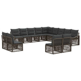 Set Divano da Giardino 13 pcs Grigio polyrattan