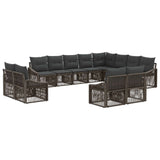 Set Divano da Giardino 12 pcs Grigio polyrattan