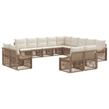 Set Divano da Giardino 13 pcs Beige polyrattan