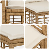 Set di divani da esterno 11 pcs Naturale e Bianco Crema