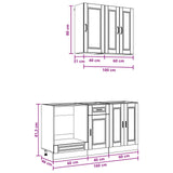 Unità Cucina PORTO 5 pcs Bianco Legno ingegnerizzato