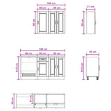 Unità Cucina PORTO 5 pcs Rovere Fumo Legno ingegnerizzato