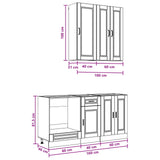 Unità Cucina PORTO 5 pcs Bianco Legno ingegnerizzato
