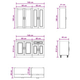 Unità Cucina KALMAR 4 pcs Grigio Cemento Legno ingegnerizzato