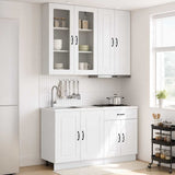 Unità Cucina KALMAR 4 pcs Bianco Lucido Legno ingegnerizzato