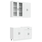 Unità Cucina KALMAR 4 pcs Bianco Lucido Legno ingegnerizzato