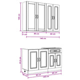 Unità Cucina KALMAR 4 pcs Rovere Marrone Legno ingegnerizzato