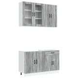 Unità Cucina LUCCA 4 pcs Sonoma grigio Legno ingegnerizzato