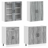 Unità Cucina LUCCA 4 pcs Sonoma grigio Legno ingegnerizzato