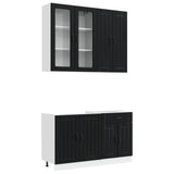 Unità Cucina LUCCA 4 pcs Nero Legno ingegnerizzato