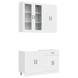 Unità Cucina LUCCA 4 pcs Bianco Lucido Legno ingegnerizzato