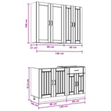 Unità Cucina LUCCA 4 pcs Bianco Lucido Legno ingegnerizzato
