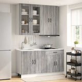 Unità Cucina LUCCA 4 pcs Sonoma grigio Legno ingegnerizzato