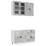 Unità Cucina PORTO 4 pcs Grigio Cemento Legno ingegnerizzato