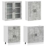 Unità Cucina PORTO 4 pcs Grigio Cemento Legno ingegnerizzato