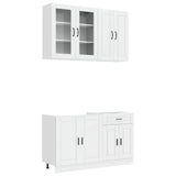 Unità Cucina PORTO 4 pcs Bianco Lucido Legno ingegnerizzato