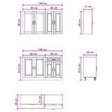Unità Cucina PORTO 4 pcs Sonoma grigio Legno ingegnerizzato
