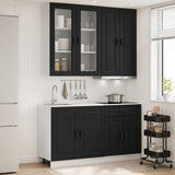 Unità Cucina PORTO 4 pcs Nero Legno ingegnerizzato