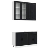 Unità Cucina PORTO 4 pcs Nero Legno ingegnerizzato