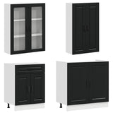 Unità Cucina PORTO 4 pcs Nero Legno ingegnerizzato