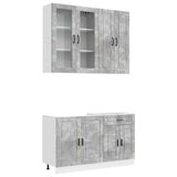 Unità Cucina PORTO 4 pcs Grigio Cemento Legno ingegnerizzato