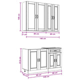 Unità Cucina PORTO 4 pcs Bianco Lucido Legno ingegnerizzato
