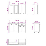 Unità Cucina LYON 4 pcs Rovere Fumo Legno ingegnerizzato