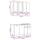 Unità Cucina LYON 4 pcs Rovere Fumo Legno ingegnerizzato