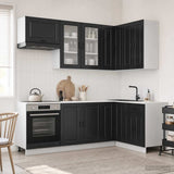 Unità Cucina PORTO 8 pcs Nero Legno ingegnerizzato