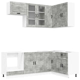Unità Cucina PORTO 8 pcs Grigio Cemento Legno ingegnerizzato