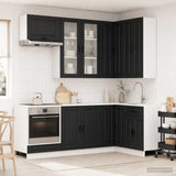 Unità Cucina PORTO 8 pcs Nero Legno ingegnerizzato