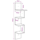 Scaffale da parete A parete Grigio 32 x 21 x 107 cm