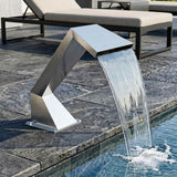 Cascata per piscina con LED RGB Acciaio Inox 63,5 x 29 x 51 cm