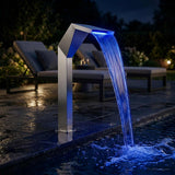 Cascata della Piscina Acciaio Inox 50 x 30 x 90 cm Argento