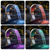 Fontana da Piscina Argento 60 x 30 x 70 cm Acciaio Inox