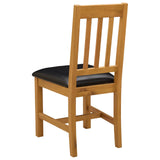 Sedia da pranzo VENLO 2 pcs Legno di Quercia Massello Nero