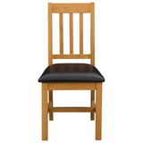 Sedia da pranzo VENLO 2 pcs Legno di Quercia Massello Nero
