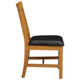 Sedia da pranzo VENLO 2 pcs Legno di Quercia Massello Nero