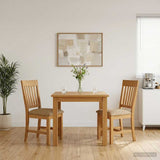 Sedia da pranzo 2 pcs Legno di Quercia Massello Beige