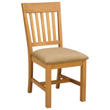 Sedia da pranzo 2 pcs Legno di Quercia Massello Beige
