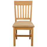 Sedia da pranzo 2 pcs Legno di Quercia Massello Beige