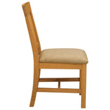 Sedia da pranzo 2 pcs Legno di Quercia Massello Beige