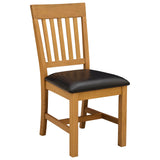 Sedia da pranzo 2 pcs Legno di Quercia Massello Nero
