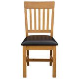 Sedia da pranzo 2 pcs Legno di Quercia Massello Nero