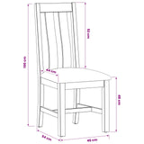 Sedia da pranzo 2 pcs Legno di Quercia Massello Grigio