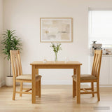 Sedia da pranzo 2 pcs Legno di Quercia Massello Beige