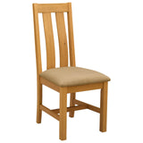 Sedia da pranzo 2 pcs Legno di Quercia Massello Beige
