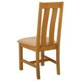 Sedia da pranzo 2 pcs Legno di Quercia Massello Beige